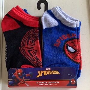 Marvel Spiderman Kids Socks 6-Pack - Red, Blue, Black
